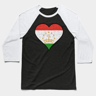 Tajikistani Jigsaw Puzzle Heart Design - Gift for Tajikistani With Tajikistan Roots Baseball T-Shirt